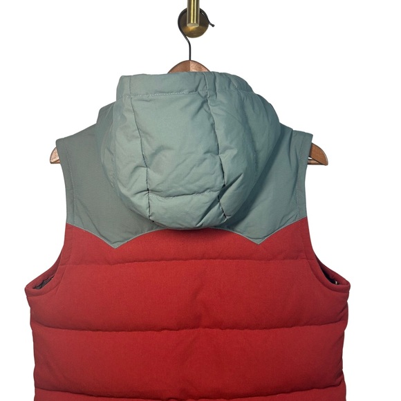 NWT Patagonia Bivy Down Hooded Vest Drumfire Red Women’s SZ M Mushroom Lining - Picture 5 of 11